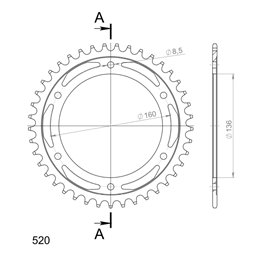 BMW G GS EURO5 310 2021-2023 
	CORONA EN ACERO DE 40 DIENTE
S