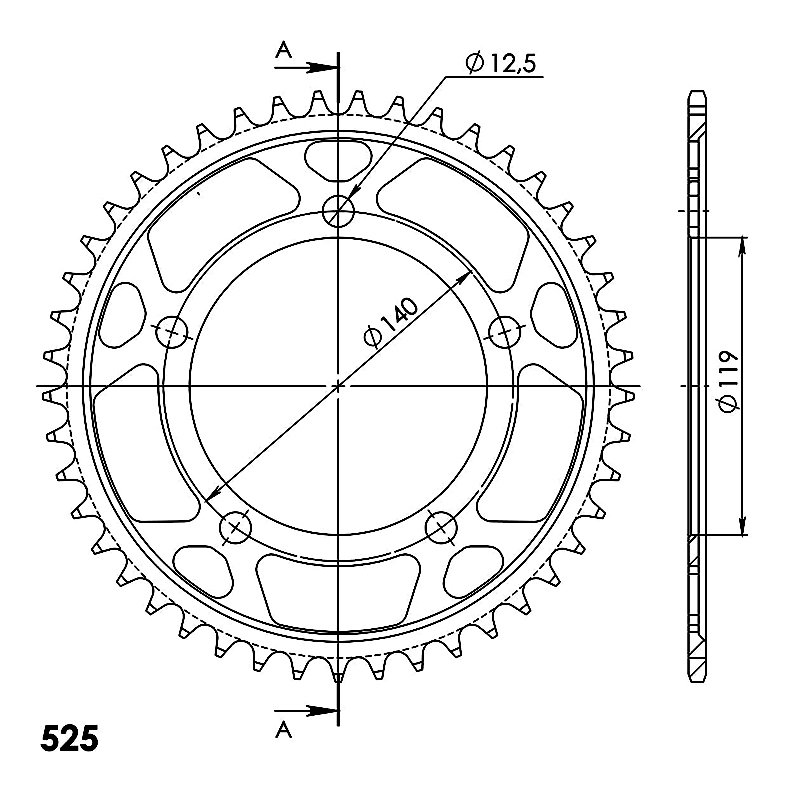 CORONA EN ACERO DE 45 DIENTES BMW S XR EURO4 1000 2020-2020