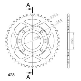 DAELIM VJ ROADWIN FI 125 2008-2012 
	CORONA EN ACERO DE 45 DIENTE
S