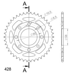 DAELIM VS 125 1997-2003 CORONA EN ACERO DE 42 DIENTES