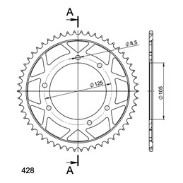 DERBI SENDA R 4T 125 2004-2004 CORONA EN ACERO DE 54 DIENTES