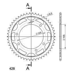 DERBI SENDA SM 4T 125 2004-2004 
	CORONA EN ACERO DE 50 DIENTES