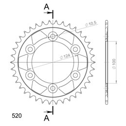 DUCATI MONSTER 600 1994-1994 CORONA EN ACERO DE 38 DIENTES