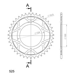 DUCATI MULTISTRADA 1000 2003-2005 CORONA EN ACERO DE 39 DIENTES
