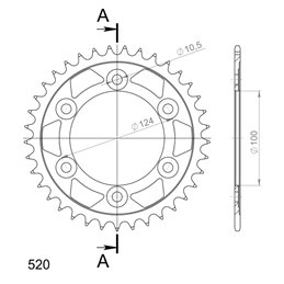 DUCATI SUPERLIGHT 900 1992-1998 CORONA EN ACERO DE 37 DIENTES