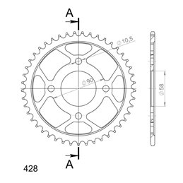 HONDA CB F 125 2015-2020 CORONA EN ACERO DE 45 DIENTES