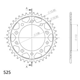 HONDA CB F 650 2014-2020 CORONA EN ACERO DE 42 DIENTES