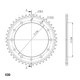 HONDA CB R 1000 2008-2016 CORONA EN ACERO DE 44 DIENTES