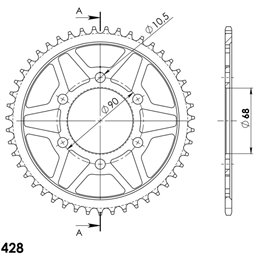 CORONA EN ACERO DE 47 DIENTE
S HONDA CB R 125 2018-2020