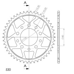 HONDA CB SC NIGHTHAWK 750 1982-1982 
	CORONA EN ACERO DE 46 DIENTE
S