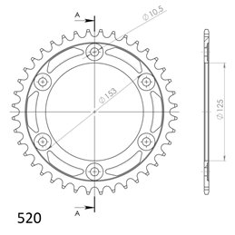 HONDA CRF L 250 2013-2016 
	CORONA EN ACERO DE 40 DIENTE
S