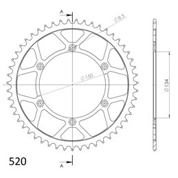 KAWASAKI KLX R 450 2005-2018 CORONA EN ACERO DE 50 DIENTES