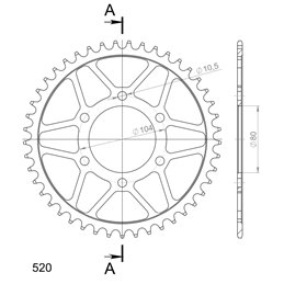 KAWASAKI Z EC 800 2013-2015 CORONA EN ACERO DE 45 DIENTES
