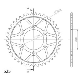 KAWASAKI Z SX 1000 2011-2013 CORONA EN ACERO DE 41 DIENTES