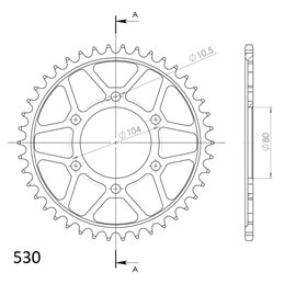 KAWASAKI ZRX R 1200 2001-2006 CORONA EN ACERO DE 42 DIENTES