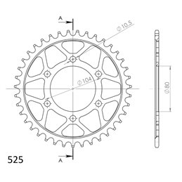 KAWASAKI ZX-10R PERFORMANCE EURO5 1000 2021-2021 CORONA EN ACERO DE 39 DIENTES