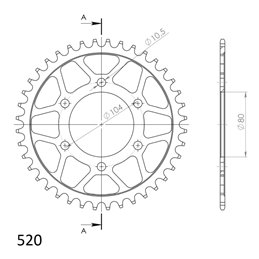KAWASAKI ZX6R NINJA 636 2003-2004 CORONA EN ACERO DE 40 DIENTES