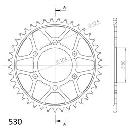 KAWASAKI ZX9R NINJA 900 1998-2001 CORONA EN ACERO DE 41 DIENTES