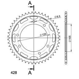 RIEJU TANGO EURO4 125 2016-2020 CORONA EN ACERO DE 48 DIENTES