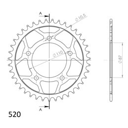 SUZUKI GS F 500 2004-2006 CORONA EN ACERO DE 39 DIENTES