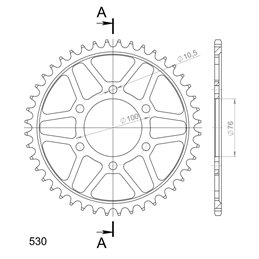 SUZUKI GSX INAZUMA 1200 1999-2001 CORONA EN ACERO DE 44 DIENTES