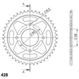 CORONA EN ACERO DE 45 DIENTE
S SUZUKI GSX R EURO5 125 2021-2021