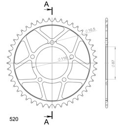 SUZUKI SV ABS EURO5 650 2021-2023 CORONA EN ACERO DE 46 DIENTES