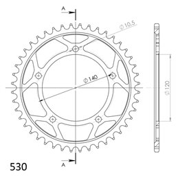 TRIUMPH DAYTONA IE 955 2001-2006 CORONA EN ACERO DE 44 DIENTES