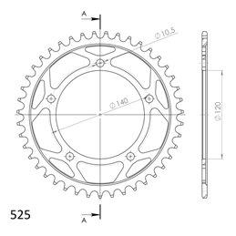 TRIUMPH SCRAMBLER 865 2006-2017 CORONA EN ACERO DE 43 DIENTES
