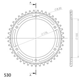TRIUMPH SPEED TRIPLE 1050 2005-2010 CORONA EN ACERO DE 42 DIENTES