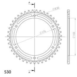 TRIUMPH SPEED TRIPLE 955 1999-2001 CORONA EN ACERO DE 43 DIENTES
