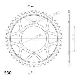 YAMAHA FZ6 N 600 2004-2008 CORONA EN ACERO DE 46 DIENTES