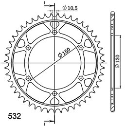 CORONA EN ACERO DE 47 DIENTE
S YAMAHA FZR EXUP 1000 1987-1995