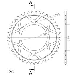 YAMAHA MT07 TRACER 700 2016-2017 CORONA EN ACERO DE 43 DIENTES