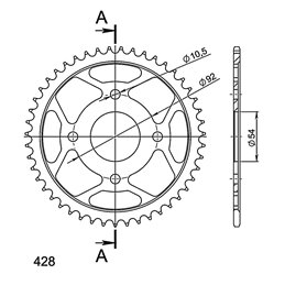 CORONA EN ACERO DE 47 DIENTE
S YAMAHA SR SE 125 1999-2002
