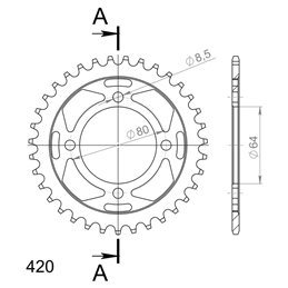 YAMAHA TT R 110 2008-2020 CORONA EN ACERO DE 35 DIENTES