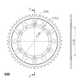 YAMAHA XJ 6 N 600 2009-2015 CORONA EN ACERO DE 46 DIENTES