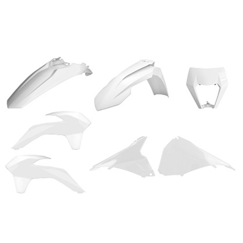 KIT RESTYLING ENDURO KTM EXC/EXC-F (14-16) Blanco Guardabarros delantero/Portafaros (17-19)