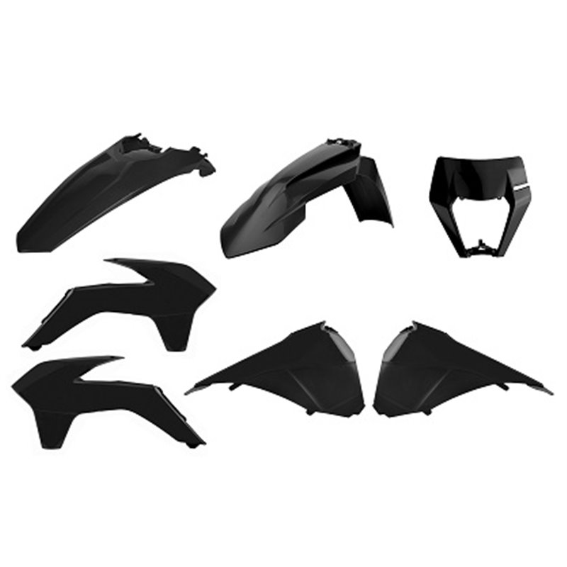 KIT RESTYLING ENDURO KTM EXC/EXC-F (14-16) Negro Guardabarros delantero/Portafaros (17-19)