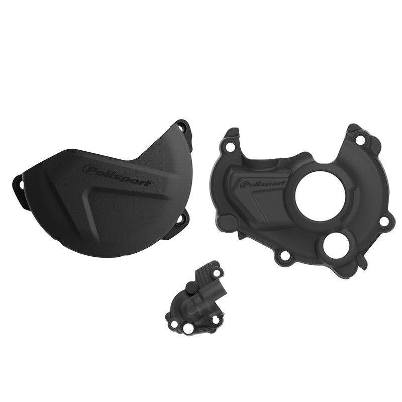 KIT PROTECTOR TAPA EMBRAGUE + ENCENDIDO + BOMBA AGUA YAMAHA YZ250F (15-18) Negro
