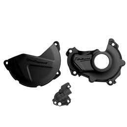 KIT PROTECTOR TAPA EMBRAGUE + ENCENDIDO + BOMBA AGUA YAMAHA YZ450F (15-17) Negro