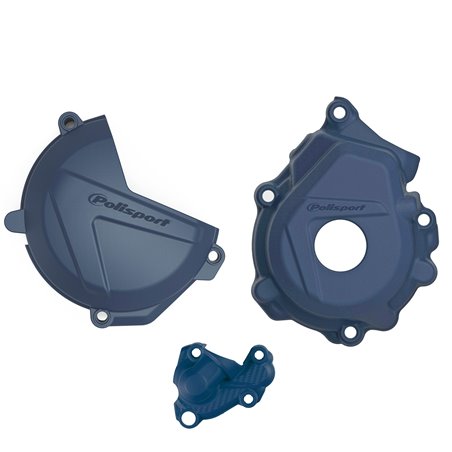 KIT PROTECTOR TAPA EMBRAGUE + ENCENDIDO + BOMBA AGUA HUSQVARNA FC 250/350 (16-22) Azul
