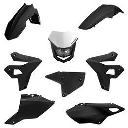 KIT MX FULL RESTYLING SUZUKI DRZ400/SM (00-24) Negro con Portafaro Halo Negro