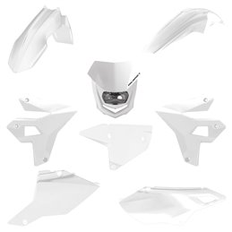 KIT MX FULL RESTYLING SUZUKI DRZ400/SM (00-24) Blanco con Portafaro Halo Blanco