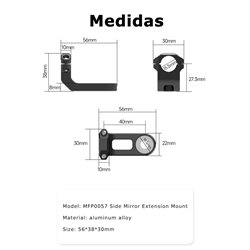 SOPORTE CHIGEE PARA ESPEJO RETROVISOR ROSCA M8 / M10