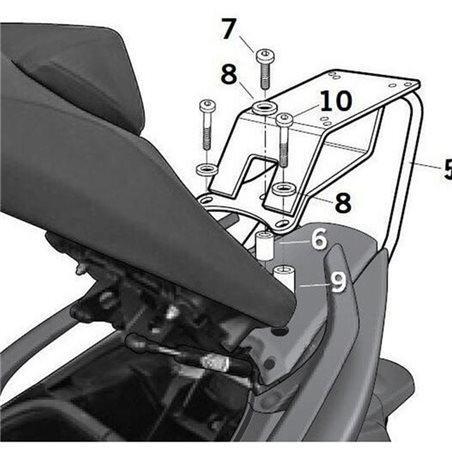 YAMAHA T-MAX 500 2008 - 2012 ANCLAJE BAUL SHAD