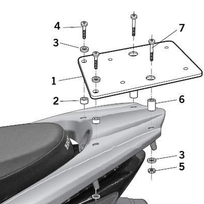 HONDA NSC50 2011 - 2020 ANCLAJE BAUL SHAD HONDA NSC50 2011 - 2020 ANCLAJE BAUL SHAD