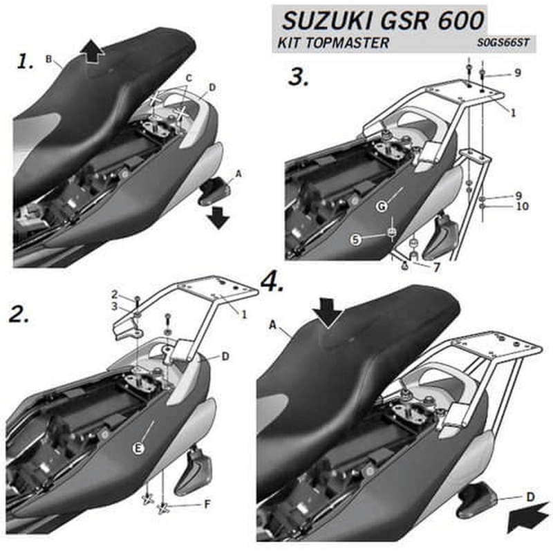 SUZUKI GSR-600 2005 - 2011 ANCLAJE BAUL SHAD SUZUKI GSR-600 2005 - 2011 ANCLAJE BAUL SHAD