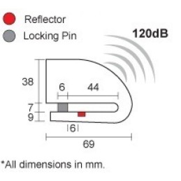 ANTIRROBO PINZA FRENO XENA ALARMA 120db