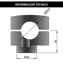 TORRETA MANILLAR CONICO NEGRO MATE